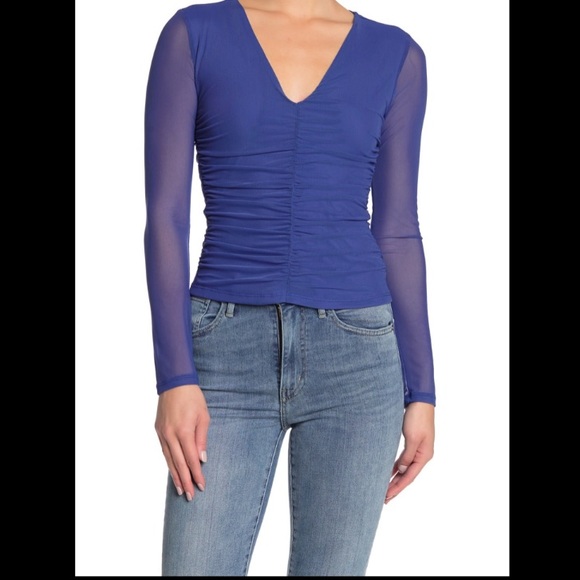 🖤 Ten Sixty Sherman ruched mesh black top - Picture 5 of 12